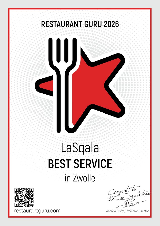 Restaurant Guru 2026 certificate, best service in Zwolle